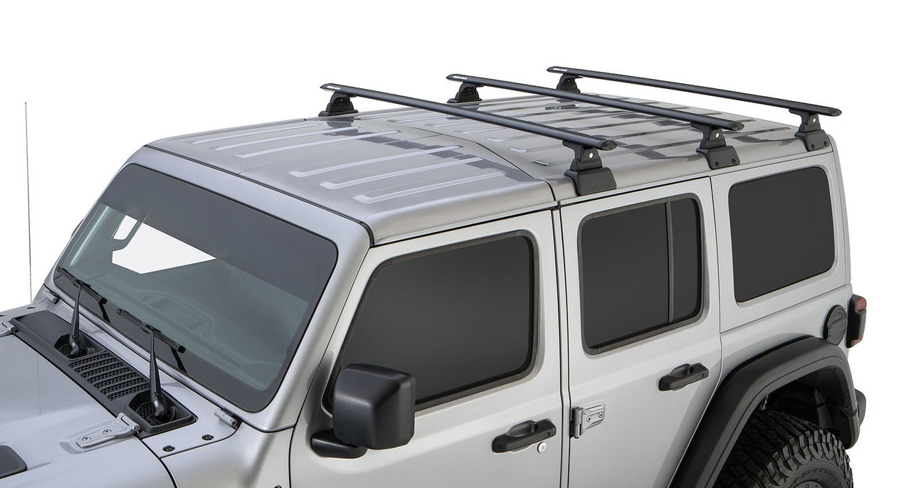 Rhino Rack Vortex RLT600 Black 3 Bar Backbone Roof Rack for 2018-2022  Wrangler JL 4 Door