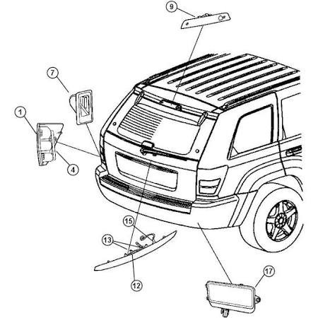 Mopar Painted Tailgate Handle for 20052010 Grand Cherokee WK