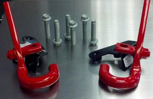 Mopar 10th Anniversary Rubicon Rear Red Dual Tow Hook Kit for 2007-2018 Wrangler JK