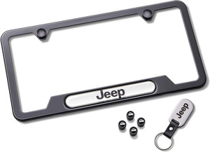 Mopar Black Jeep License Plate Frame Kit Gift Set for 1997-2026 All Jeeps*