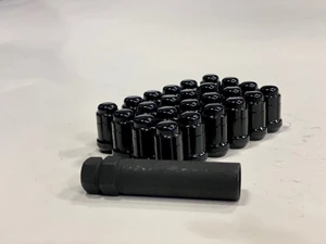 Gorilla Automotive Black 1/2-20 Spline Style Lug Nuts with Lock kit for 2007-2018 Wrangler JK with Aftermarket Style Wheels (set of 24)