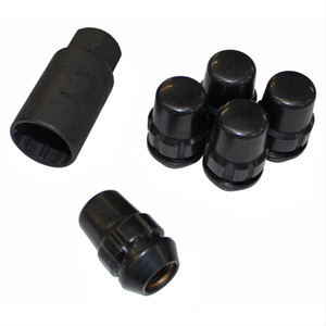 Gorilla Automotive Black 3/4" Hex 1/2 Acorn Style Lug Nuts and Wheel Lock Kit for 2007-2018 Wrangler JK with Factory Style Wheels (Set of 18 Lugs and 5 Locking Lugs)