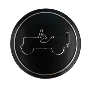Mopar Black Center Cap with Silver Jeep Outline for the 2018-2026 Wrangler JL, 2020-2026 Gladiator JT, 2026 Compass MP & 2026 Wagoneer S