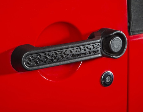 Xprite 5 Piece Red Brushed Aluminum Door Handle Trim Insert for JK