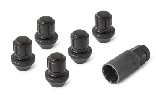 Gorilla Automotive Black 14mm x 1.50 Factory Style Bulge Lug Nuts and Wheel Lock kit for 2018-2024 Wrangler JL with Factory Style Wheels (set of 18 lugs and 5 locking lugs)