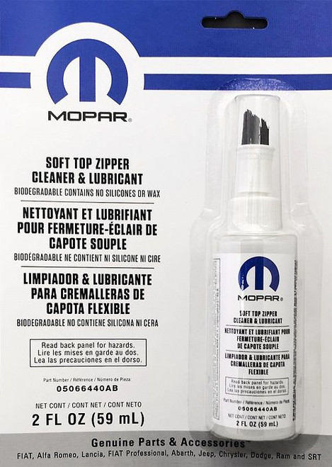 Mopar Soft Top Zipper Cleaner & Lubricant for 1997-2023 All Jeeps 