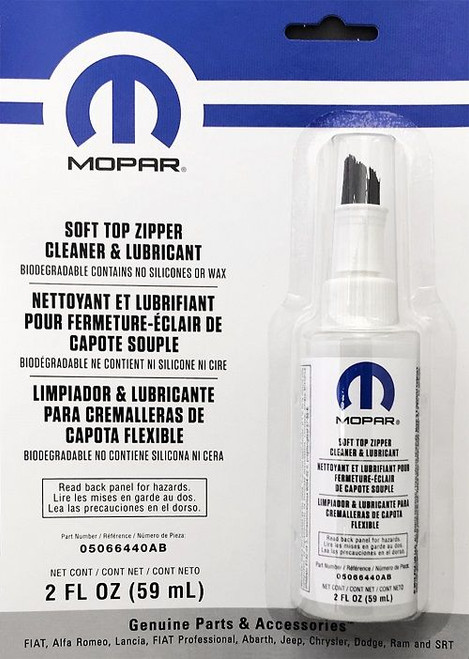 Mopar Soft Top Zipper Cleaner & Lubricant for 1997-2023 All Jeeps