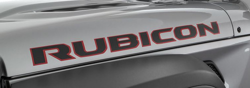 Mopar Red and Black Rubicon Hood Decal for 2018-2026 Wrangler JL and 2020-2026 Gladiator JT