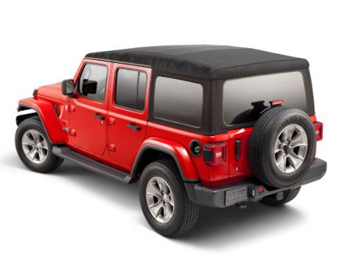 Mopar Soft Top Premium Twill Fabric (Black) for 2018-2024 Wrangler JL 4-Door