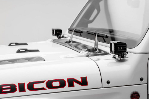 Zroadz Lower A Pillar 3" LED Pod Light Brackets for 2018-2026 Wrangler JL and 2020-2026 Gladiator JT