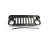 2007-2018 Jeep Wrangler JK satin black grille - angled front view with trim piece