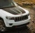 2011-2022 Jeep Grand Cherokee WK2 Trailhawk Hood Decal Kit - installed on white vehicle front angle