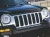 2008-2012 Jeep Liberty KK chrome grille - installed front close-up on black vehicle