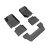 2021-2025 Jeep Grand Cherokee L all-weather floor mats - five-piece mat set angled layout
