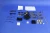 2014-2018 Jeep Cherokee KL front park distance sensors - complete kit laid out on blue background
