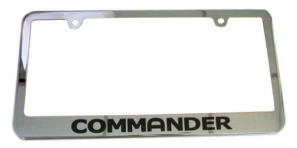 Commander Chrome License Plate Frame - JustForJeeps.com