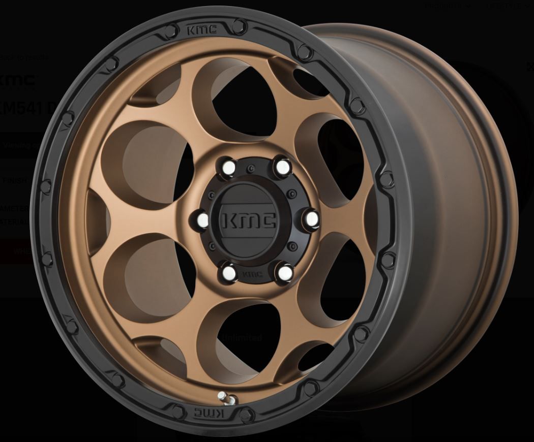 KMC Wheels KM541 Dirty Harry in Matte Bronze with Black Lip for