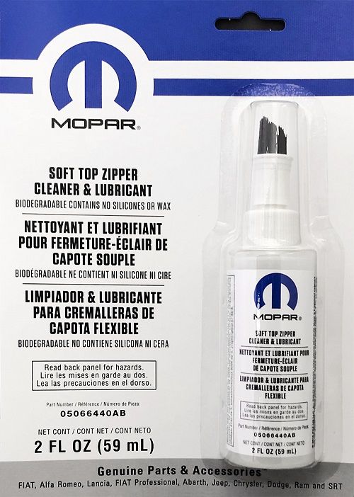 Mopar Soft Top Zipper Cleaner & Lubricant Mopar Soft Top Zipper Cleaner & Lubricant