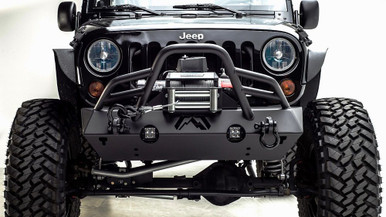 Fab Fours Hardcore Stubby Winch Bumper for 2007-2018 Wrangler JK