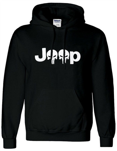 Jeep Skull Logo Black Hoodie - JustForJeeps.com