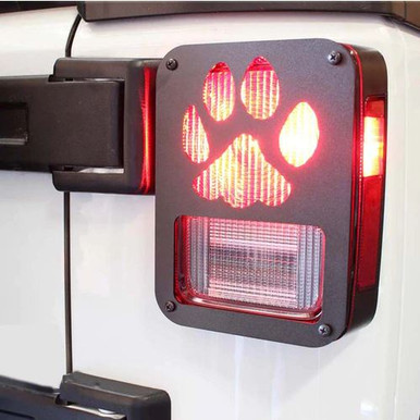 Xprite Paw Print Black Rear Taillight Covers for 2007-2018
