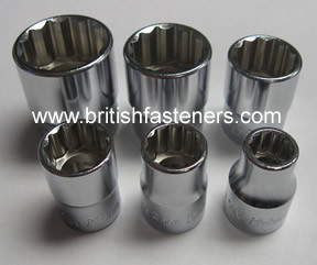 KOKEN 3/8" DRIVE - 12 POINT, 6 PC WHITWORTH SOCKET SET - (7906)