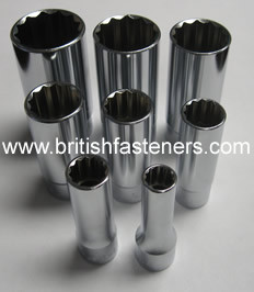 KOKEN 3/8" DRIVE - 12 POINT, 8 PC WHITWORTH DEEP SOCKET SET - (7908)