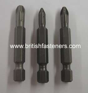 3PC POZIDRIVE SCREWDRIVER TIP SET - 50mm LONG - (PZ05)