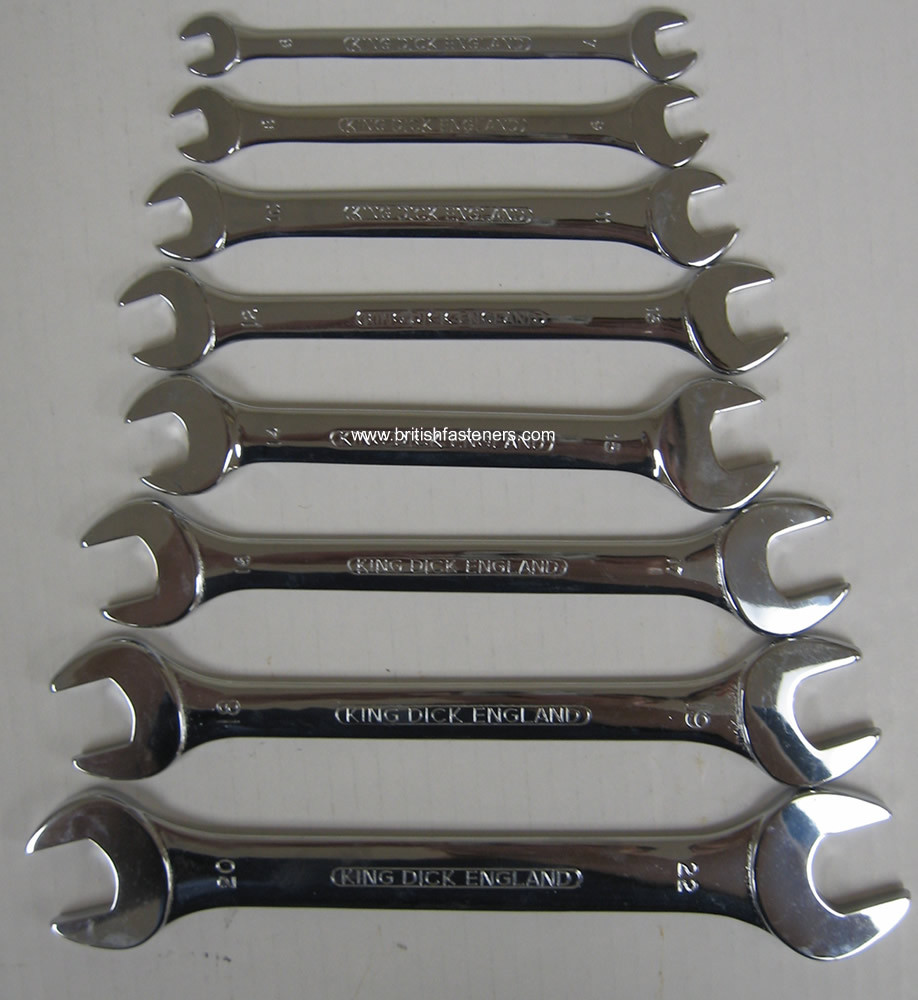 KING DICK 8 PC METRIC OPEN END WRENCH SET