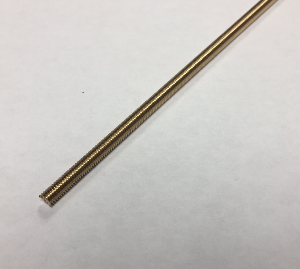 7 BA x 12" BRASS THREADED ROD - (9001F)