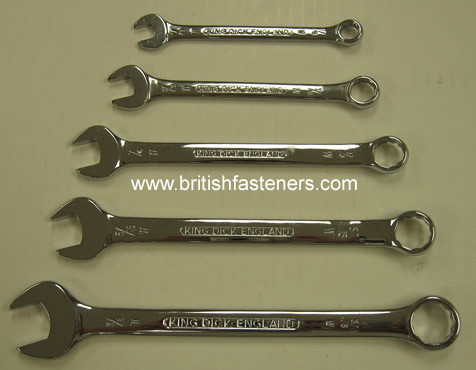 KING DICK COMBINATION SPANNER SET (5 PIECE) 1/8"W-3/8W - (7791)