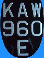 SHIELD SHAPED LICENSE PLATE (1 PLATE)