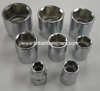KOKEN 3/8" DRIVE - 6 POINT, 8 PC WHITWORTH SOCKET SET - (7911)