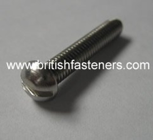 4BA x 3/8" ROUND SLOTTED SCREW S/S - (6682)