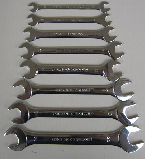KING DICK 8 PC METRIC OPEN END WRENCH SET