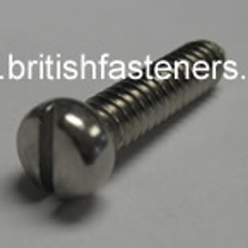 Stainless Cheese Head Screw BSW 3/16" x 1/2" - (6265B)