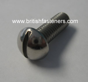 BSF 1/4"26 x 11/2" SLOTTED STEEL ROUND HEAD SCREW British Tools