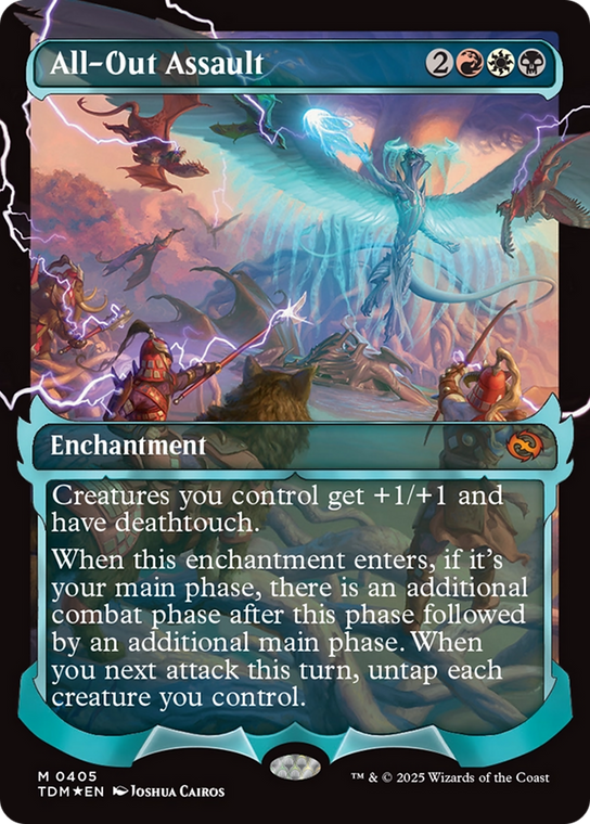 All-Out Assault (TDM-405): (Showcase, enchantment) (Borderless) Foil (Japanese)