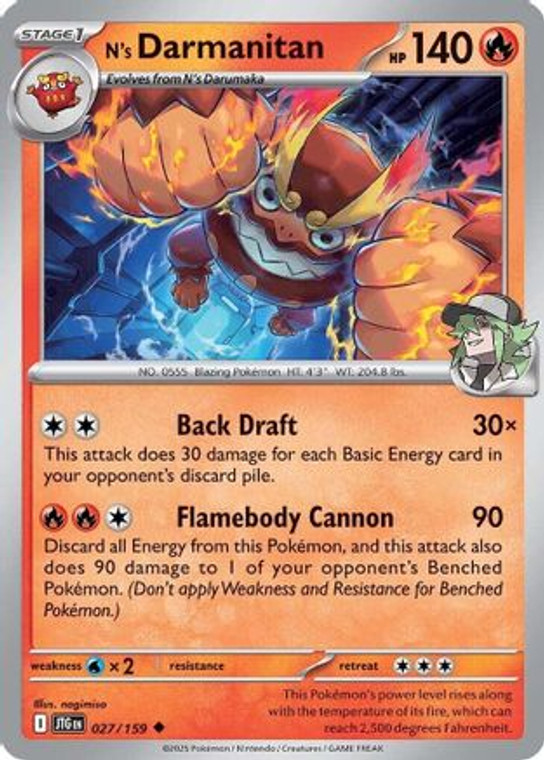 N's Darmanitan - 027/159 (27) Uncommon Reverse Holofoil