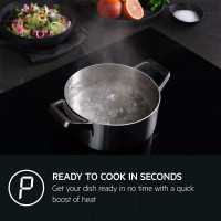 AEG SaphirMatt TO64IB00FZ 60cm Induction Hob - Matt Black - Annotation - Ready to cook shot