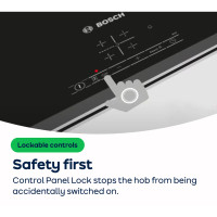 Bosch Series 2 PUG61RAA5B 59cm Induction Hob - Black - Annotation - Control panel lock shot