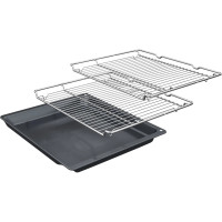 Bosch Series 4 Built In Electric Single Oven - Stainless Steel - Left tray perspective shot