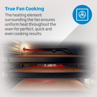 Beko AeroPerfect™ RecycledNet® Electric Single Oven - Stainless Steel - Annotation - True Fan Cooking