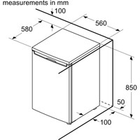 Bosch Series 2 KTR15NWEAG Fridge - White - Dimensions