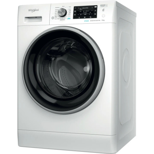 Whirlpool FFD 8489 BSV UK Washing Machine with 1400 rpm - White - Left perspective shot