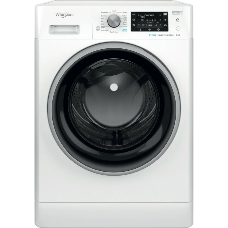 Whirlpool FFD 8489 BSV UK Washing Machine with 1400 rpm - White - Front shot