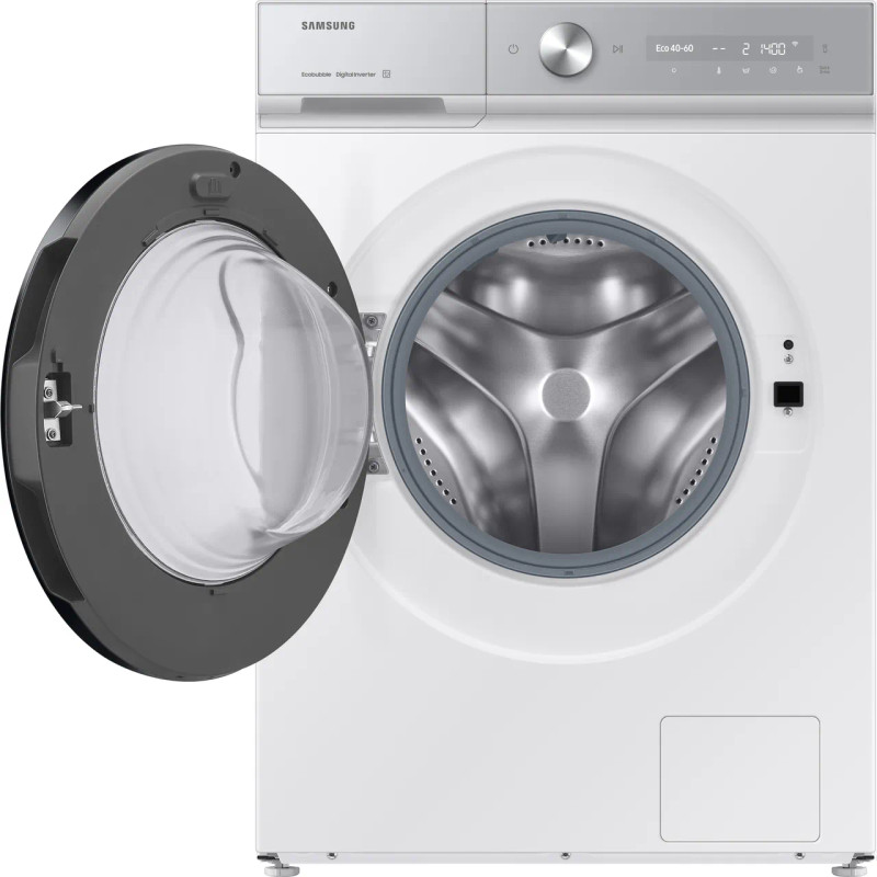 Samsung Series 8 WW90DB8U95GHU1 9kg Washing Machine with 1400 rpm - White - Door open