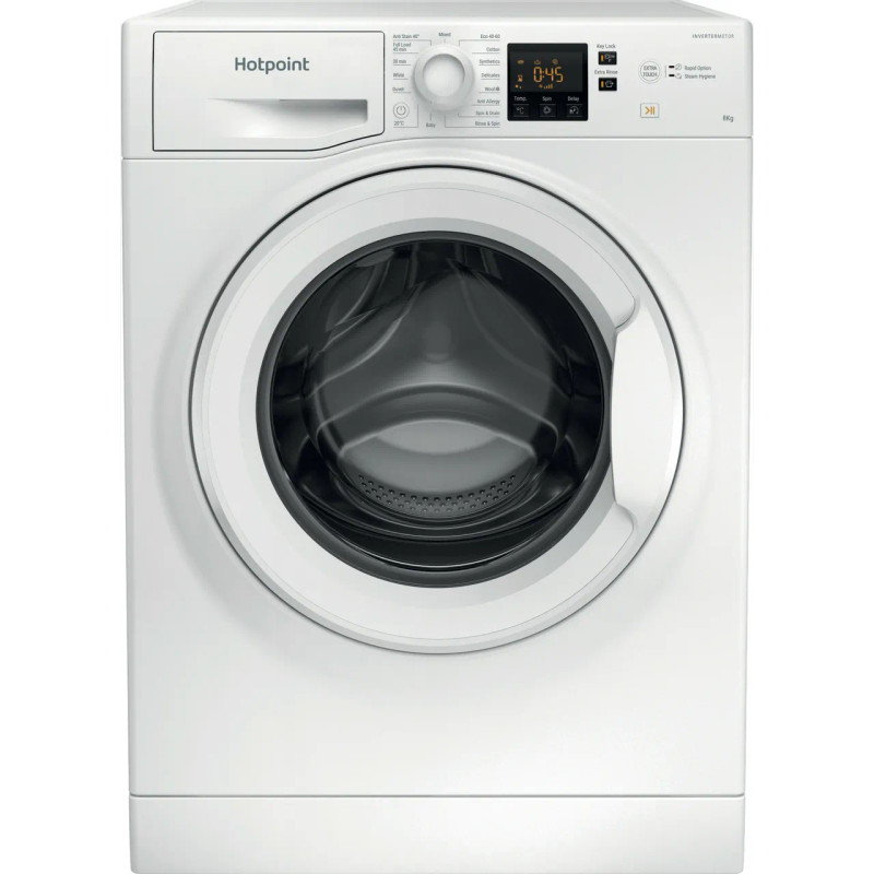 Hotpoint Anti-Stain NSWM 846 W UK 8kg Washing Machine with 1400 rpm - White - Front shot