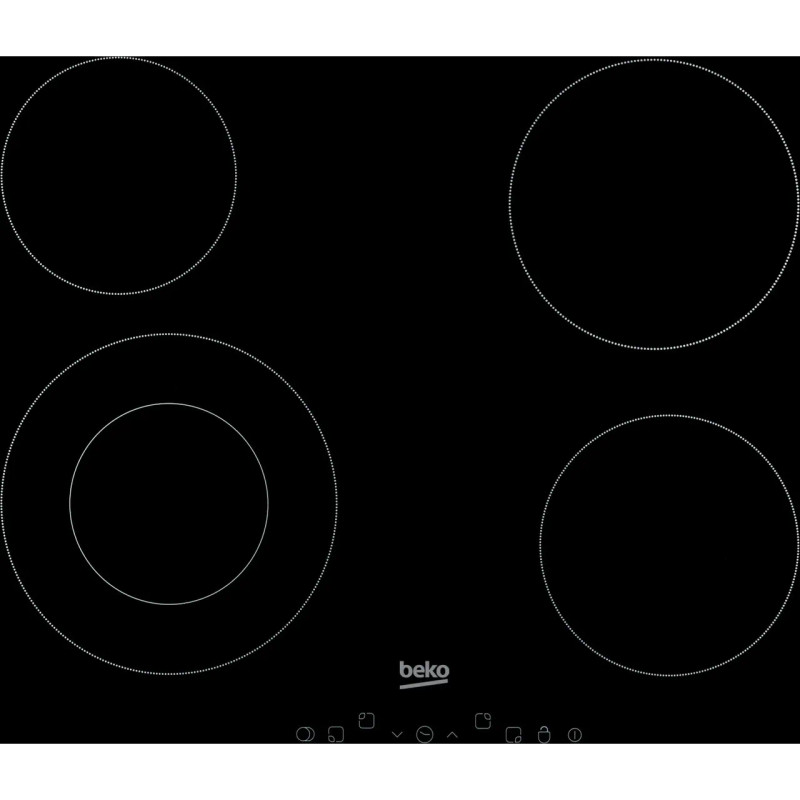 Beko 58cm Ceramic Hob - Black - Front shot