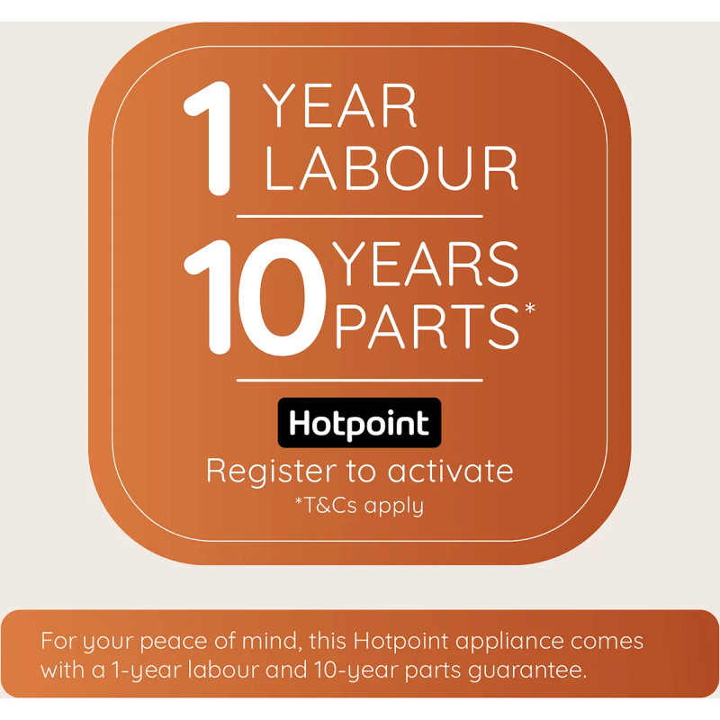 Hotpoint HDE5VDCW Electric Cooker White - Annotation - Warranty shot